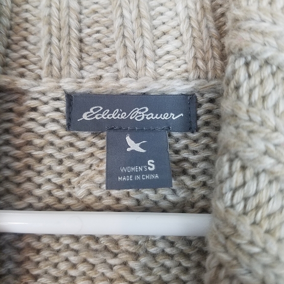 Eddie Bauer zip front wool blend Eagle sweater cardigan - Picture 7 of 10